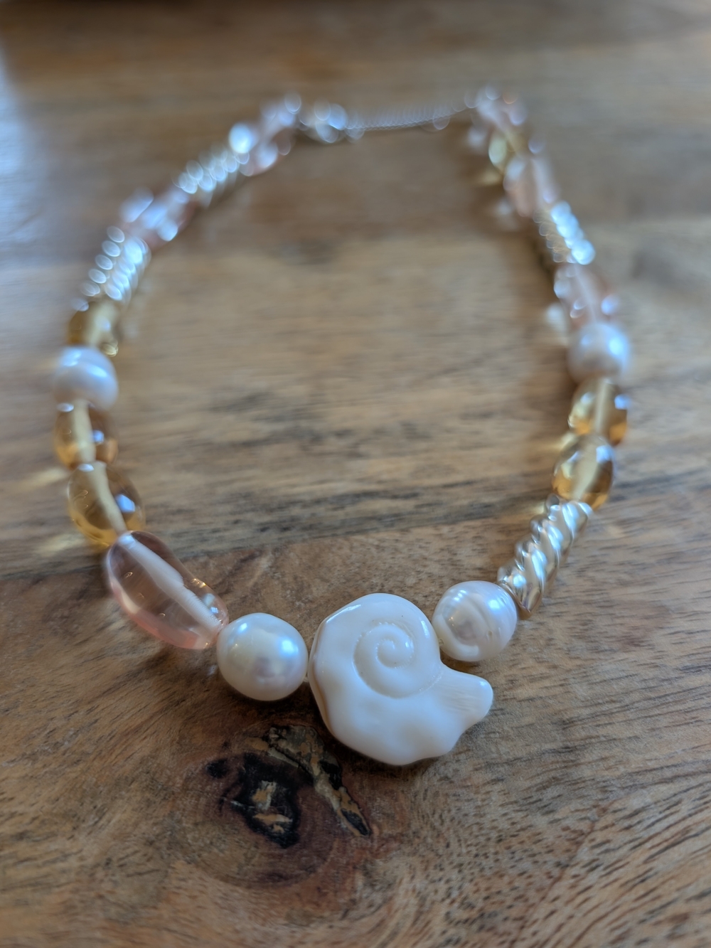 Shell & Pearl Beaded Necklace